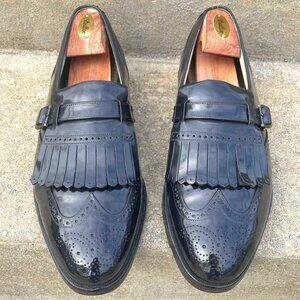 Black Vintage Florsheim Kiltie Slip-On Dress Shoes Barely Used Mirror Shine 12D